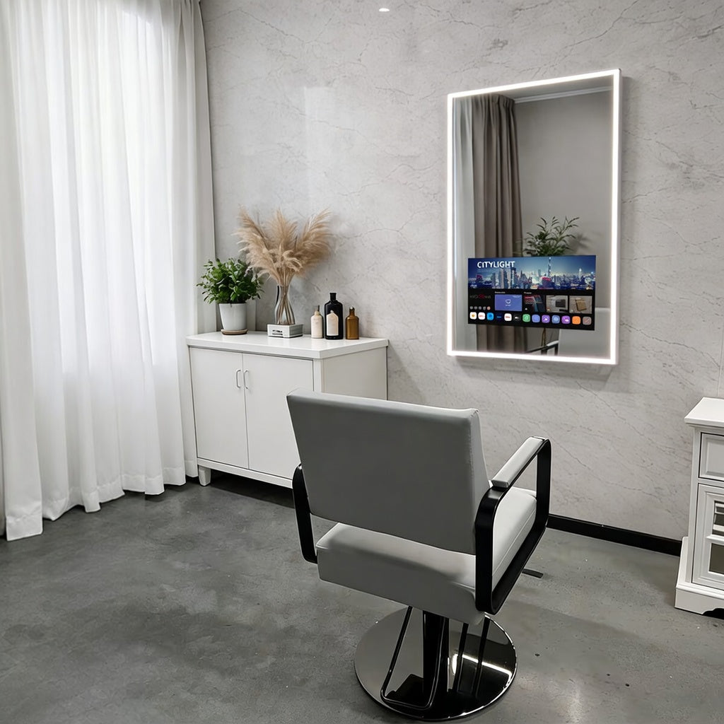 Soulaca 22" Smart Mirror Display with webOS – LED Lighted Salon Mirror Screen for Barber Shops & Vanity Spaces (Voice Control, Full HD Monitor)-Soulaca