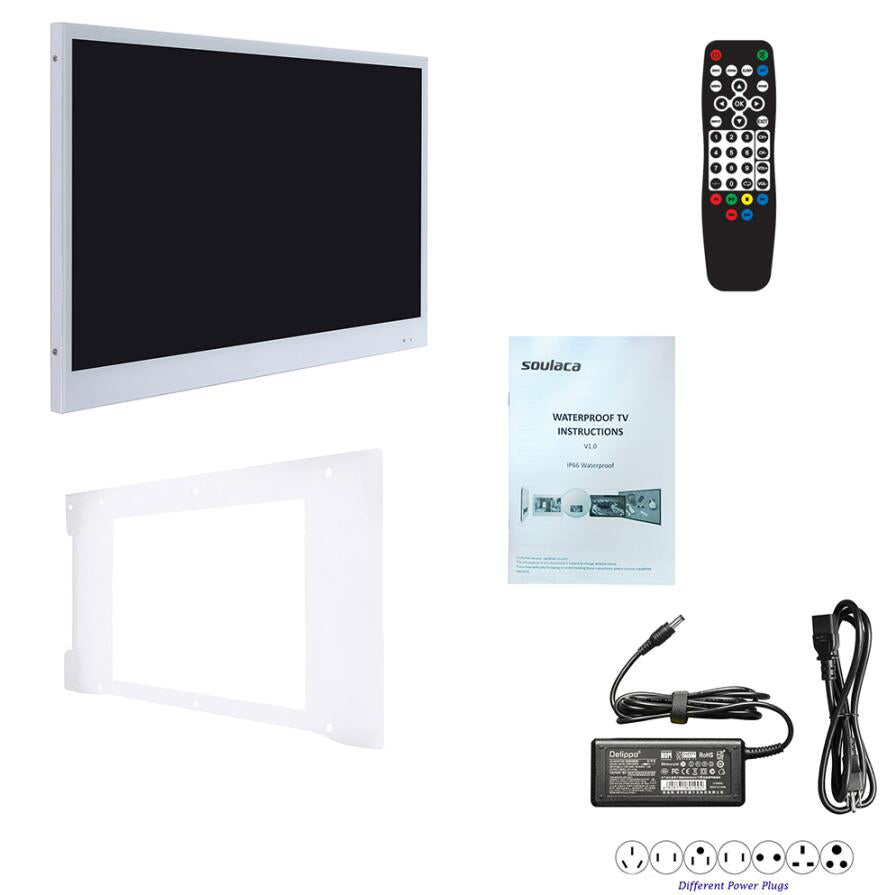 Soulaca 22 inch Black Color Smart Bathroom LED TV Waterproof SPA Wifi Bluetooth ATSC DVB DTV-Soulaca