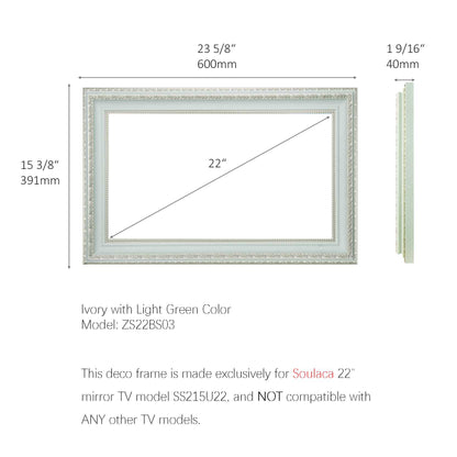 Soulaca 22 inch Waterproof Smart Mirror TV with webOS & Voice Control for Bathroom, Spa, Hotel, Kitchen-Soulaca