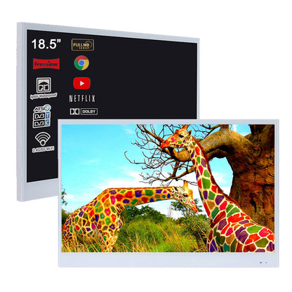 Soulaca 18.5 inches Smart Mirror LED Small TV with WiFi Bluetooth Waterproof Shower Television-Soulaca