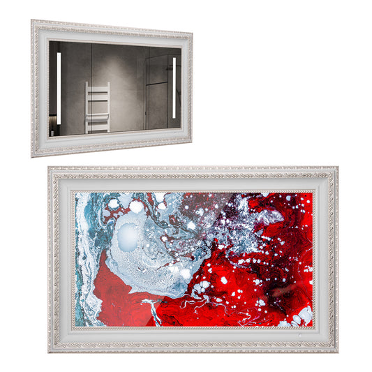Soulaca 22-inch Smart Mirror TV with Ivory White Frame Waterproof WiFi LED Television for Bathrooms, Kitchens, and Fireplaces-Soulaca