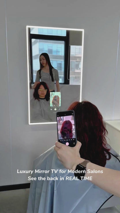 Soulaca 24" x 40" Smart Mirror TV with 22" webOS Display, LED Lighted Salon Mirror for Barber Shops & Beauty Studios, Voice Control
