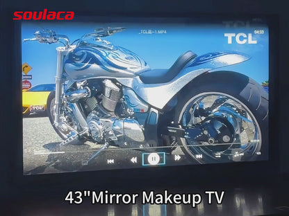 Soulaca 43 inch webOS Mirror TV with LED Light 4K UHD Built-in Apps for Spa Makeup Station