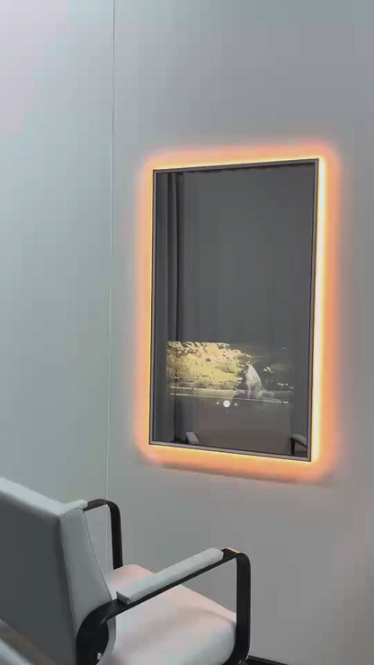 Soulaca 22" Smart Mirror Display with webOS – LED Lighted Salon Mirror Screen for Barber Shops & Vanity Spaces (Voice Control, Full HD Monitor)