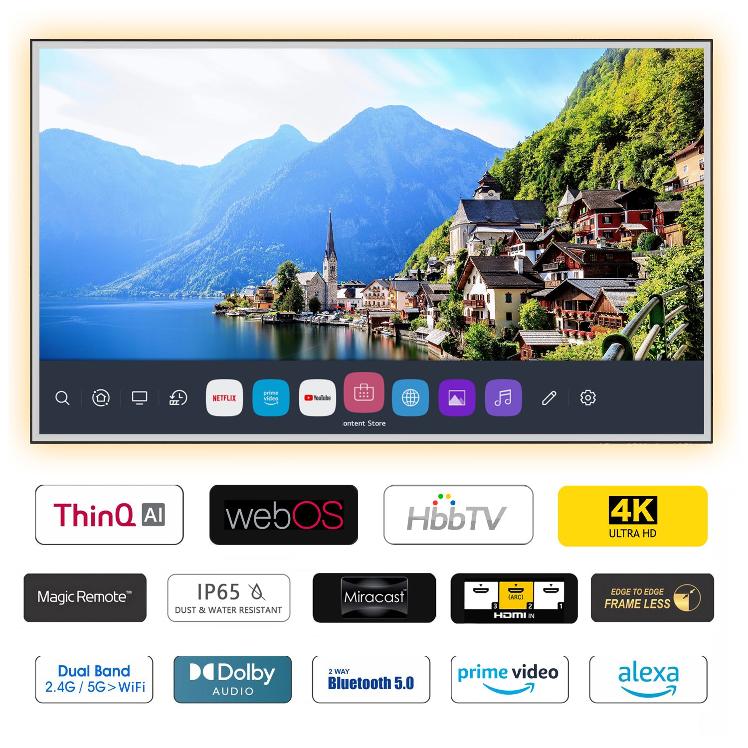 Soulaca 43 inch webOS Mirror TV with LED Light 4K UHD Built-in Apps for Spa Makeup Station-Soulaca