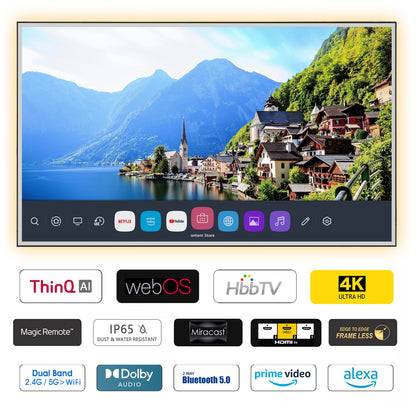 Soulaca 43 inch webOS Mirror TV with LED Light 4K UHD Built-in Apps for Spa Makeup Station-Soulaca